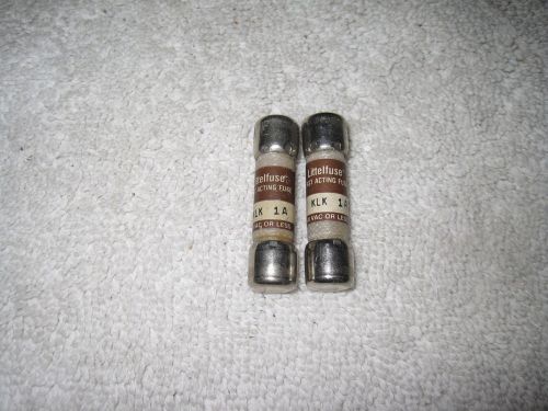 (2) littelfuse klk-1 (klk1) 1 amp (1a) 600v midget fast acting fuse for sale