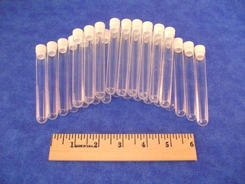 SEOH 13 X 100mm Plastic Test Tubes with Caps 25 Pack