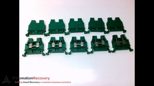 ALLEN BRADLEY 1492-W4 -GREEN- -PACK OF 10- TERMINAL BLOCK, NEW*