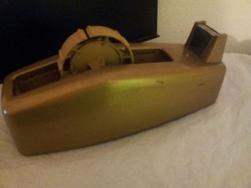 vtg  Commercial Desk Top Scotch Tape Dispenser Gold #C-23 HEAVY Duty to Ship