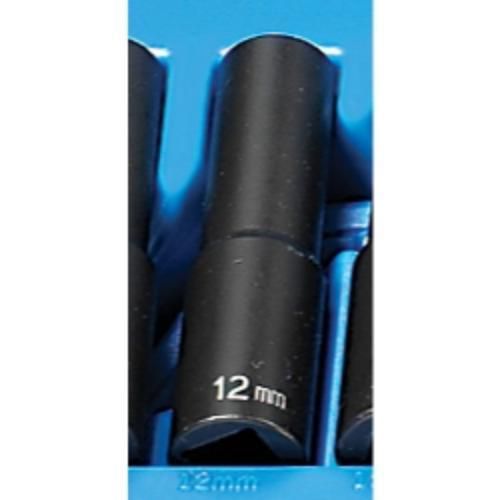 Grey Pneumatic 2112MD 1/2&#034; Drive 12 Point Deep Metric Impact Socket 12mm