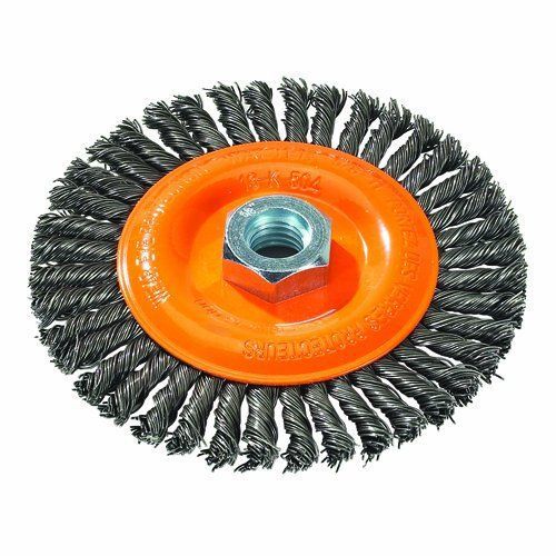 Walter 13K454 Stringer Bead Wire Wheel Brush  Threaded Hole  Carbon Steel  4-1/2