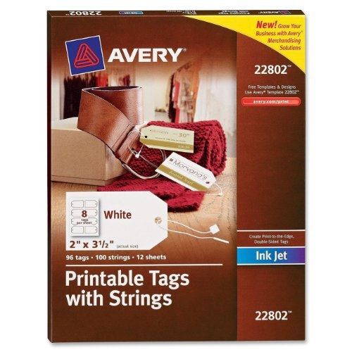 Avery Printable Tags with Strings for Inkjet Printers, 2 x 3.5-Inches, Pack of