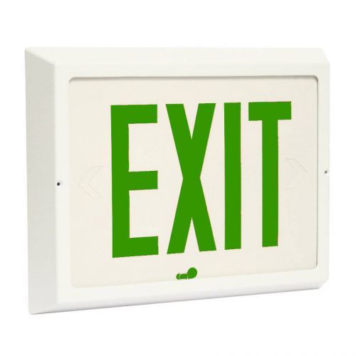 NEW PHILIPS LIGHTOLIER GREEN EXIT SIGN SINGLE SIDE WHITE HOUSING