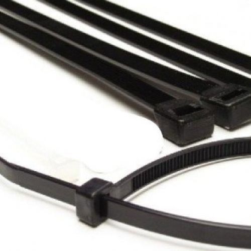 Mega Cable Ties 500 8&#034; Black Cable Ties Heavy Duty 50lb Industrial Wire Zip Ties