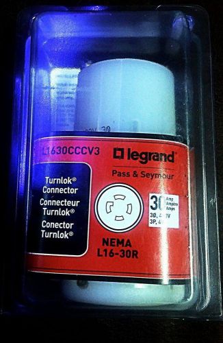 Turnlock Connector 4W 30A, 3P, 480V L16-30R Legrand Pass &amp; Seymour. L1630CCCV3