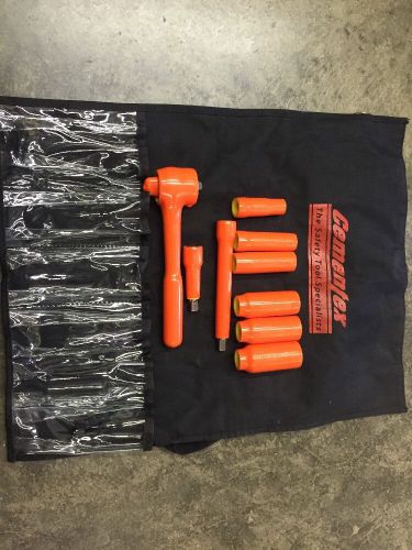 Cementex ISS38-11L Insulated Socket Set 3/8&#034; Drive Deep SAE Sockets