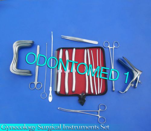 Gynecology Surgical Instrment Kit Sims+Graves Speculum Large+Hegar Dilators Kit