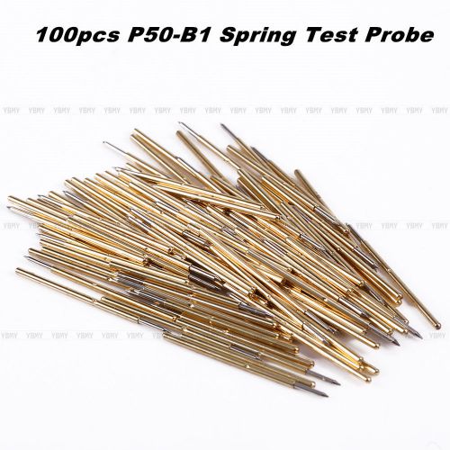 Brand New 100Pcs P50-B1 Dia 0.68mm Length 16mm 75g Spring Test Probe Pogo Pin