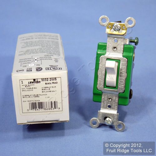 Leviton White INDUSTRIAL DOUBLE POLE Toggle Light Switch 30A 3032-2W Boxed