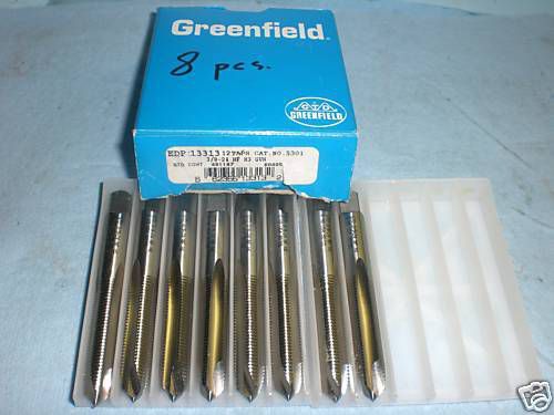 8PCS 3/8-24 H3 NF GUN TAPS GREENFIELD TAP 13313 3/8 24