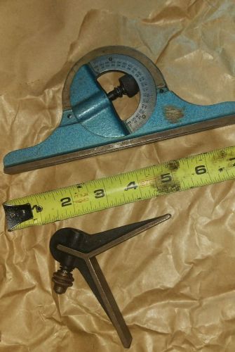 Vintage Protractor Reversible Head Bubble Level Starrett Square Bevel Combo Set