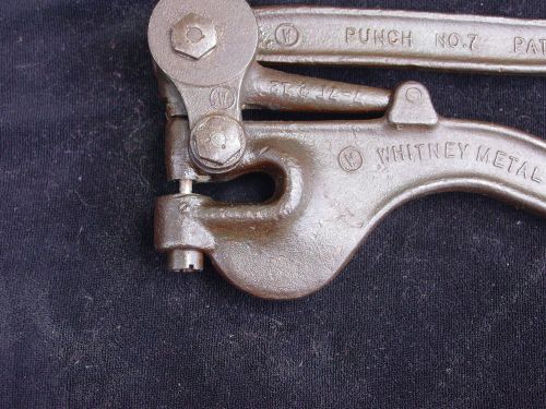 Vintage whitney metal tool co. punch cast iron # 7  w/ die free shipping for sale