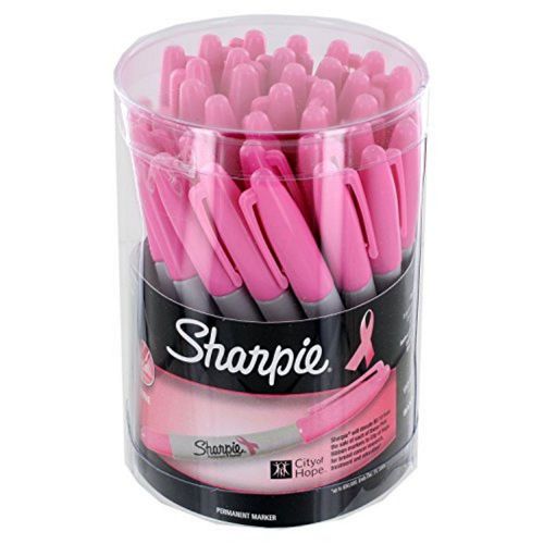 36 pink ribbon sharpie permanent colored marker fine tip breast cancer new! for sale