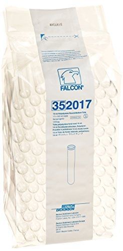 B &amp; D BD 352017 Falcon Polystyrene Round Bottom Centrifuge Test Tube, 17mm