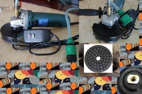 Variable speed wet polisher 4&#034; polishing 40 pad 3 damo buff concrete granite for sale