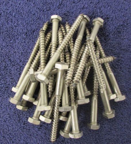 Stainless Steel Lag Screw Hex Head Lag Bolt 1/4 x 3&#034; Qty 25 J59