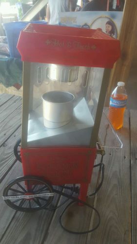 Mini Hot Air Pop Corn Maker Cart Popper Machine Tabletop Vintage Home Movie Red