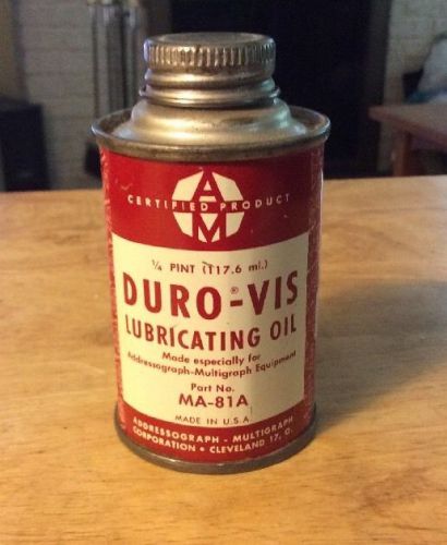 DURO-VIS Vintage Lubricating oil Addressograph Multigraph