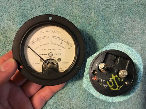 Model 8DO41 ANTIQUE U.S. NAVY DC Kilo Volt Steampunk Gauge Dial METER U.S.N. GE