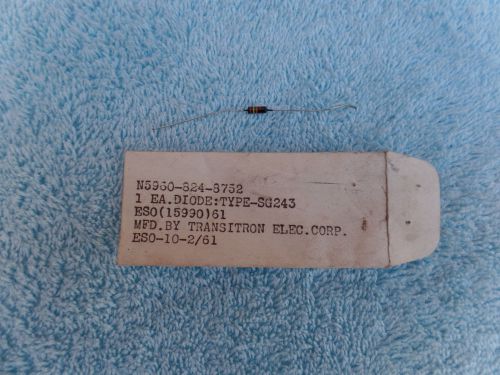 VINTAGE DIODE TYPE SG243 TRANSITION ELECT ESO-10 2/61 NOS