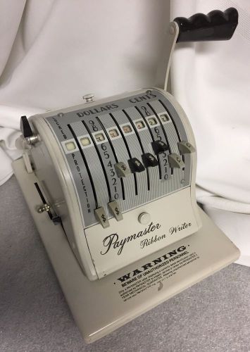 Vintage *Paymaster*Ribbon Writer Series:8000 White With Key/ Cover