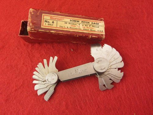 Starrett No.6 screw pitch gage W/ locking devise 4 to 42 V Thread, W/ orig. box