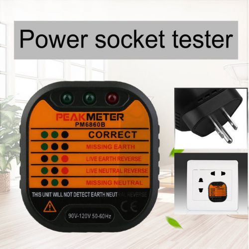 Portable PM6860B Sockets Detector Tester Convenient Line Detector 90-120V LE