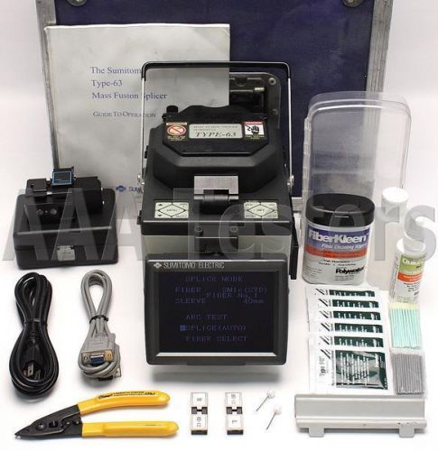 Sumitomo type-63 sm mm ribbon fiber fusion splicer w/ usf-21c cleaver type 63 for sale