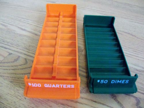 Coin Roll Trays Major Metalfab Color-Keyed Plastic Storage (MMF) Quarters Dimes