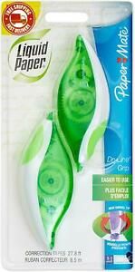 Paper Mate Liquid Paper DryLine Grip Correction Tape, Green , 2 Count