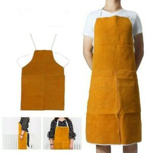 Leather Welders Apron Glaziers Carpenters Blacksmith Hot Work Welding Safety Bib