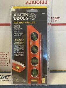 NEW KLEIN TOOLS 935AB4V ACCU BEND 4 VIAL 6&#034; LEVEL MAGNET