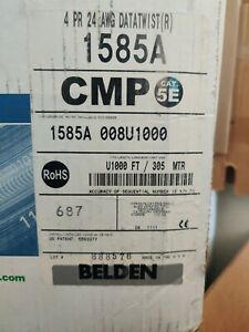 Belden Wire 1585A 24/4P CAT5E DataTwist Network Cable Plenum CMP Gray /100ft