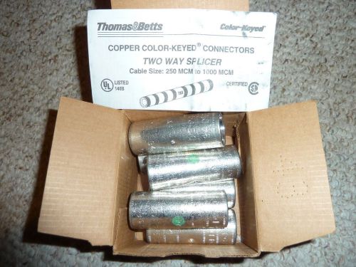 6- NEW THOMAS &amp; BETTS 54520 600 MCM COPPER SPLICE short BARREL GREEN DIE 94H