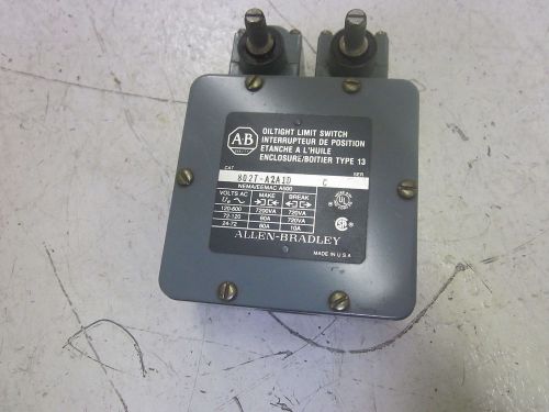 ALLEN BRADLEY 802T-A2A1D SER.C OIL TIGHT LIMIT SWITCH 600VAC *USED*