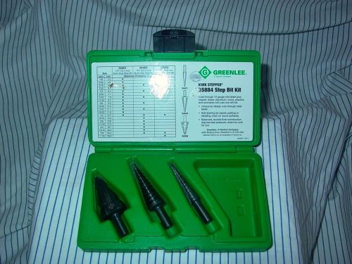 GREENLEE KWIK STEPPER - Step Drill Bit Kit  - Model: 35884 - 1/8&#034; thru 1-1/8&#034;