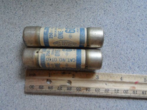 LOT OF 2 SHAWMUT ONE-TIME 60 AMP 250 V or less FUSES 3&#034; Cat. No. OT60