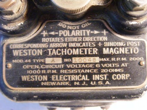 Weston tachometer magneto for sale