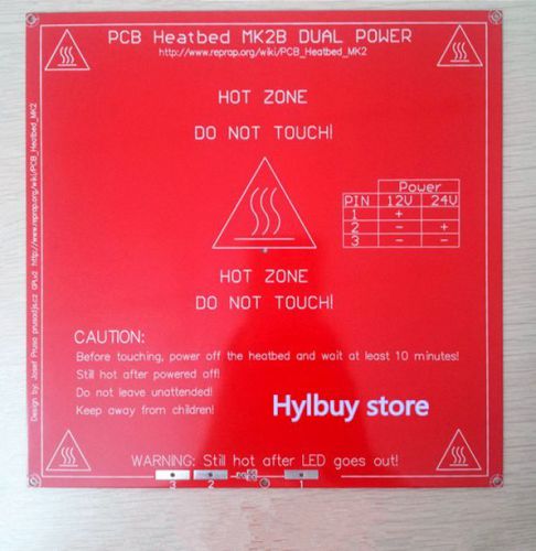 RepRap MK2B 3D Printer PCB Heatbed Heated Bed Dual Power 12V/24V update MK2A MK2