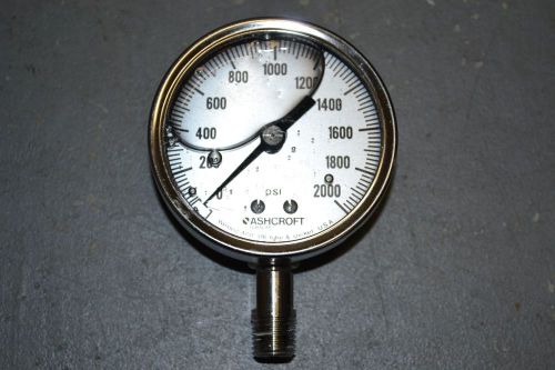 ASHCROFT 238A460-02 Rev E. Gylerin Filled Pressure Gauge. 200-2000 PSI.