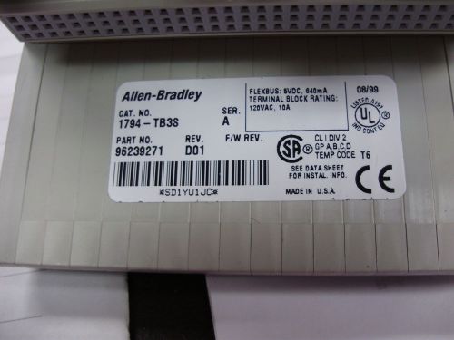 Allen Bradley 1794-0B16P FLEX I/O WITH 1794-TB3S TERMINAL BLOCK