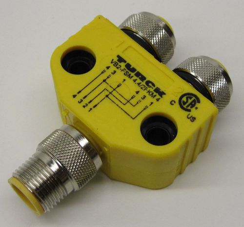 TURCK eurofast 2-BRANCH SPLITTER 1 MALE TO 2 FEMALE VB2-FSM 4.4/2FKM 4