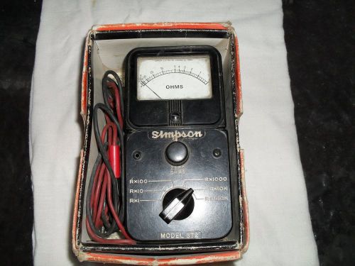 VINT.SIMPSON OHM METER~MODEL 372 ORIGINAL  BOX