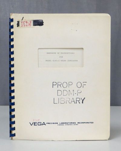 Vega Precision Laboratories Model 616C-2 Radar Simulator Instruction Manual