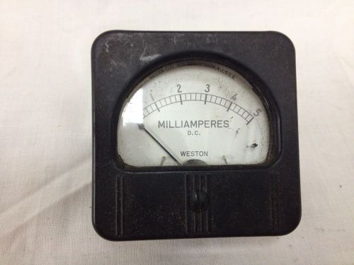 Vintage Weston Milliamperes D.C. Gauge - Model 506, Steampunk - Newark NJ