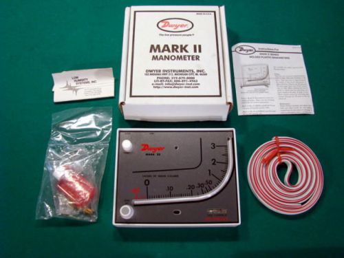 New In Box ~ Dwyer, MARK II Manometer model 25 with Fluid, Instructions, Tubing