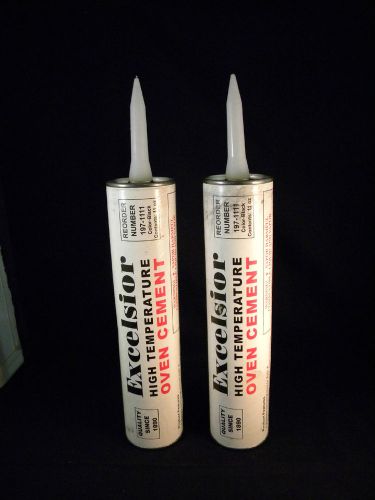 Lot 2 New 11oz Tube Excelsior High Temperature Oven Cement Repair Black 700 F