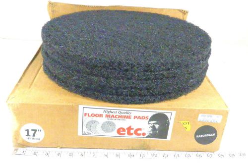 Pk of 5 razorback floor stripping machine pads, 17&#034; diameter ((bndtop) ~ for sale