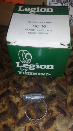 TRIDON LEGION HOSE CLAMPS 10 Pcs. SIZE #10  600-010 / CC-10  9/16&#034; TO 1-1/16&#034;